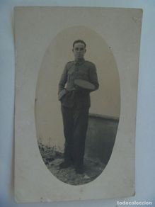 Fotografía antigua: GUERRA CIVIL : FOTO MINUTERO AMBULANTE DE UN CARABINERO DE LA REPUBLICA . HUELVA, 1937